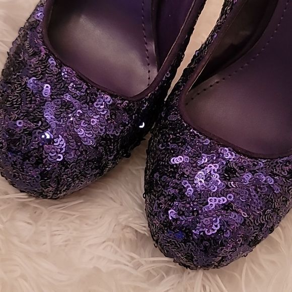 Steve Madden Bitter Purple Sequin Heels - Picture 10 of 16